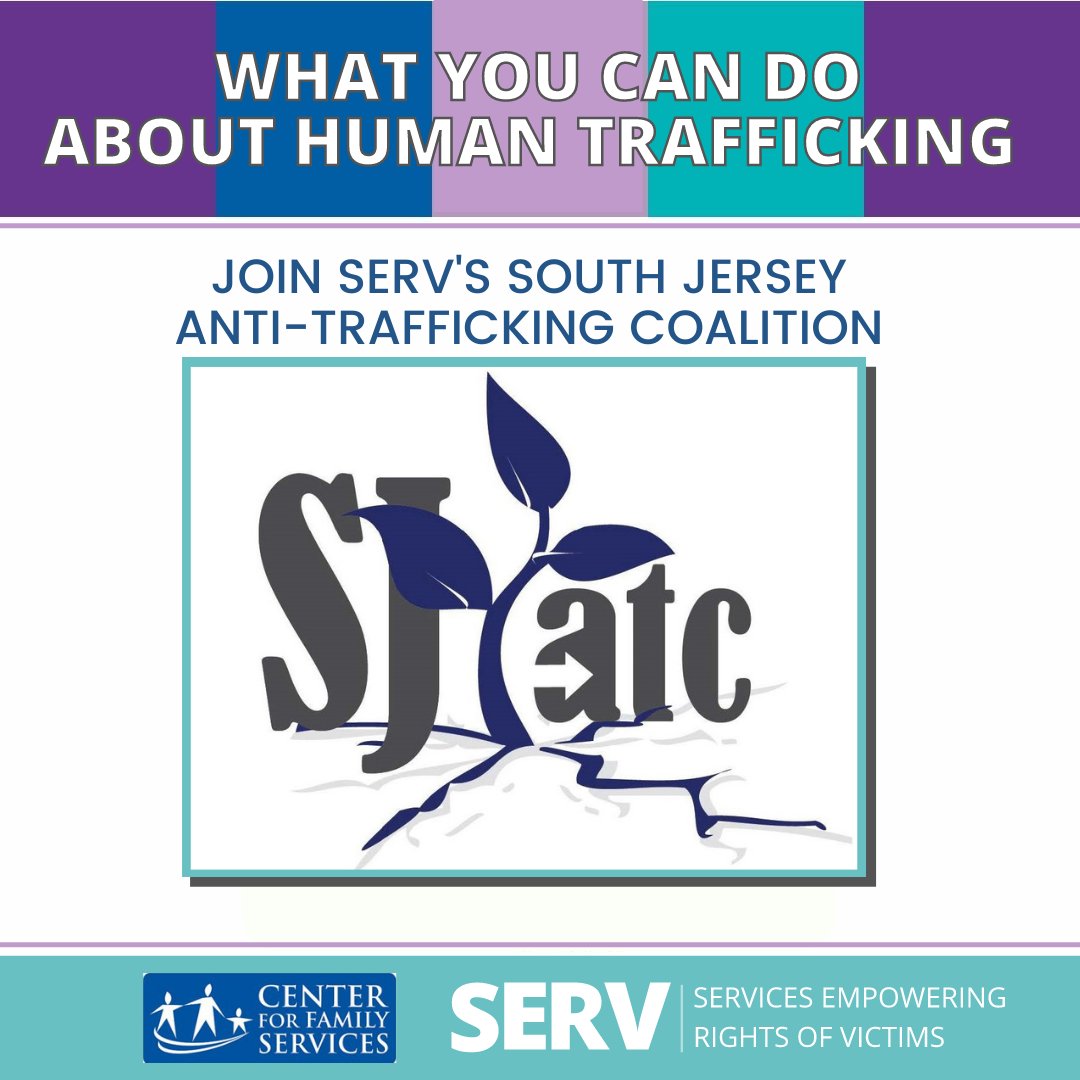 cfsSERV's tweet photo. If you're wondering what you can do about human trafficking happening here in our communities, you can start by simply joining SERV's South Jersey Anti Trafficking Coalition. We meet the second Monday of every month via Zoom from 9:30am-11:30am. Register: 
https://t.co/qCIYurJ12x https://t.co/CEUlKfWoJ8