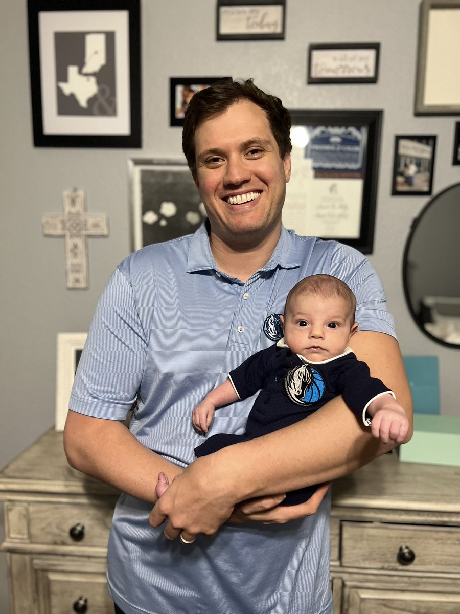 apmcvicker's tweet photo. Like father like son! Passing down the love and appreciation for @swish41 and the @dallasmavs 
#MFFL #DirkDay https://t.co/bnIpISuvJY