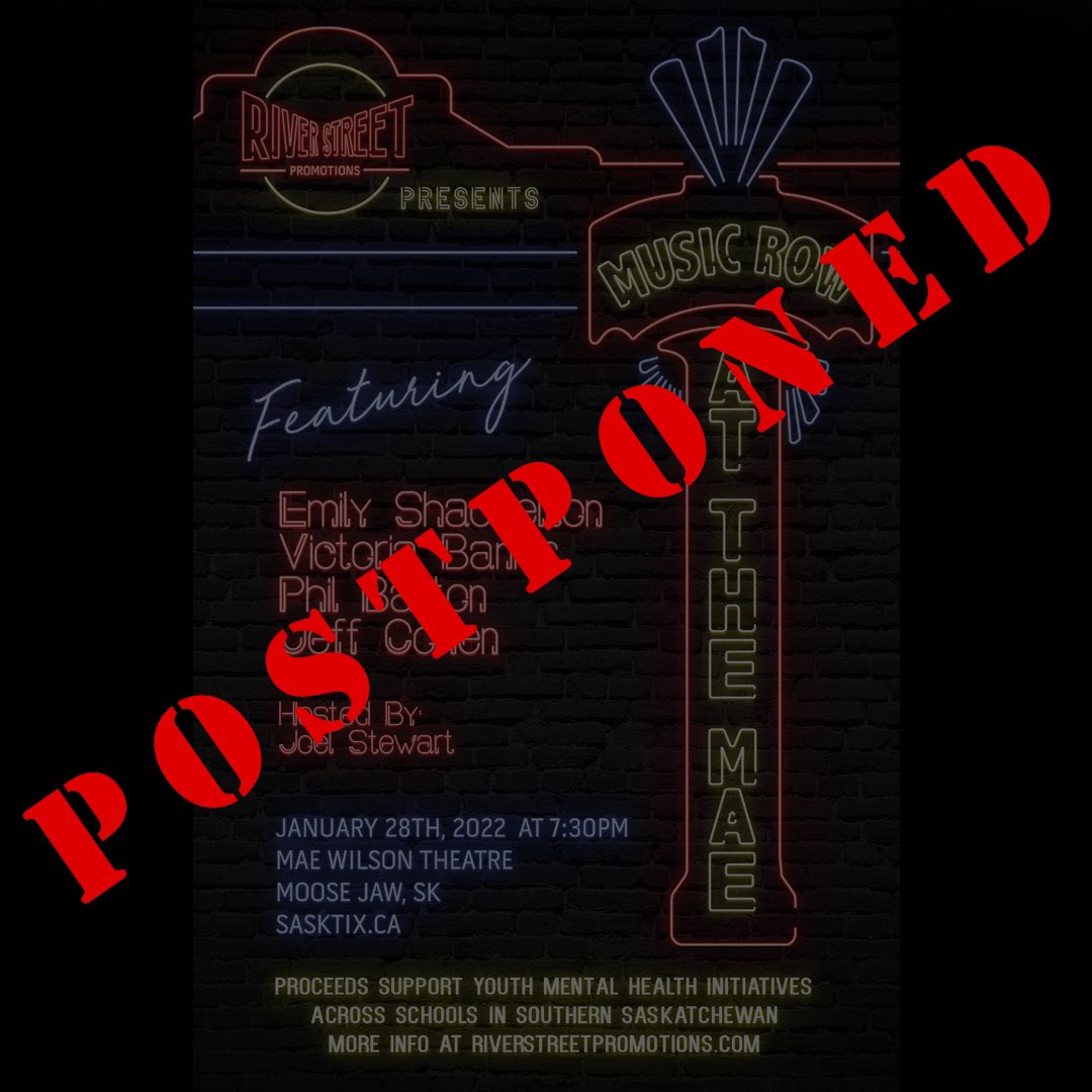RiverStPromos's tweet image. Regretfully our show on 28th has been postponed due to uncertainties with Covid rules and our performers crossing the border. New date as soon as we can provide. Tickets purchased will be refunded (ccard - automatically, debit&amp;amp;cash - you will be contacted ASAP). Stay safe friends