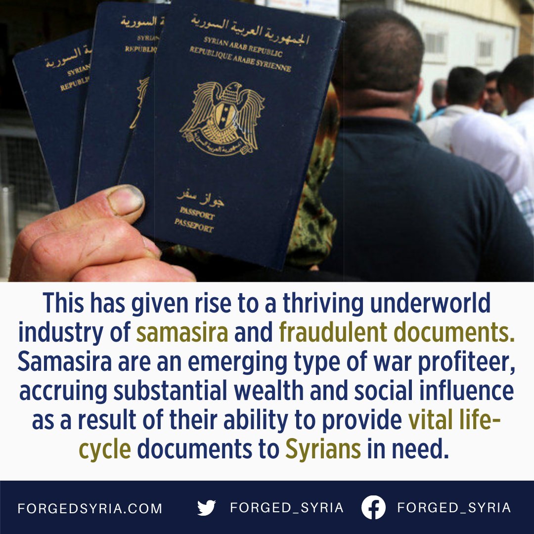 Forged_Syria's tweet photo. For many Syrians who are not living in government-controlled areas or cannot cross front lines because of security concerns it is impossible to register life-cycle events with the Syrian state
#stateless #war #ForgedSyria #legalidentity #Syria #documentary #syriancrisis #samasira https://t.co/hAgMNPX6OW