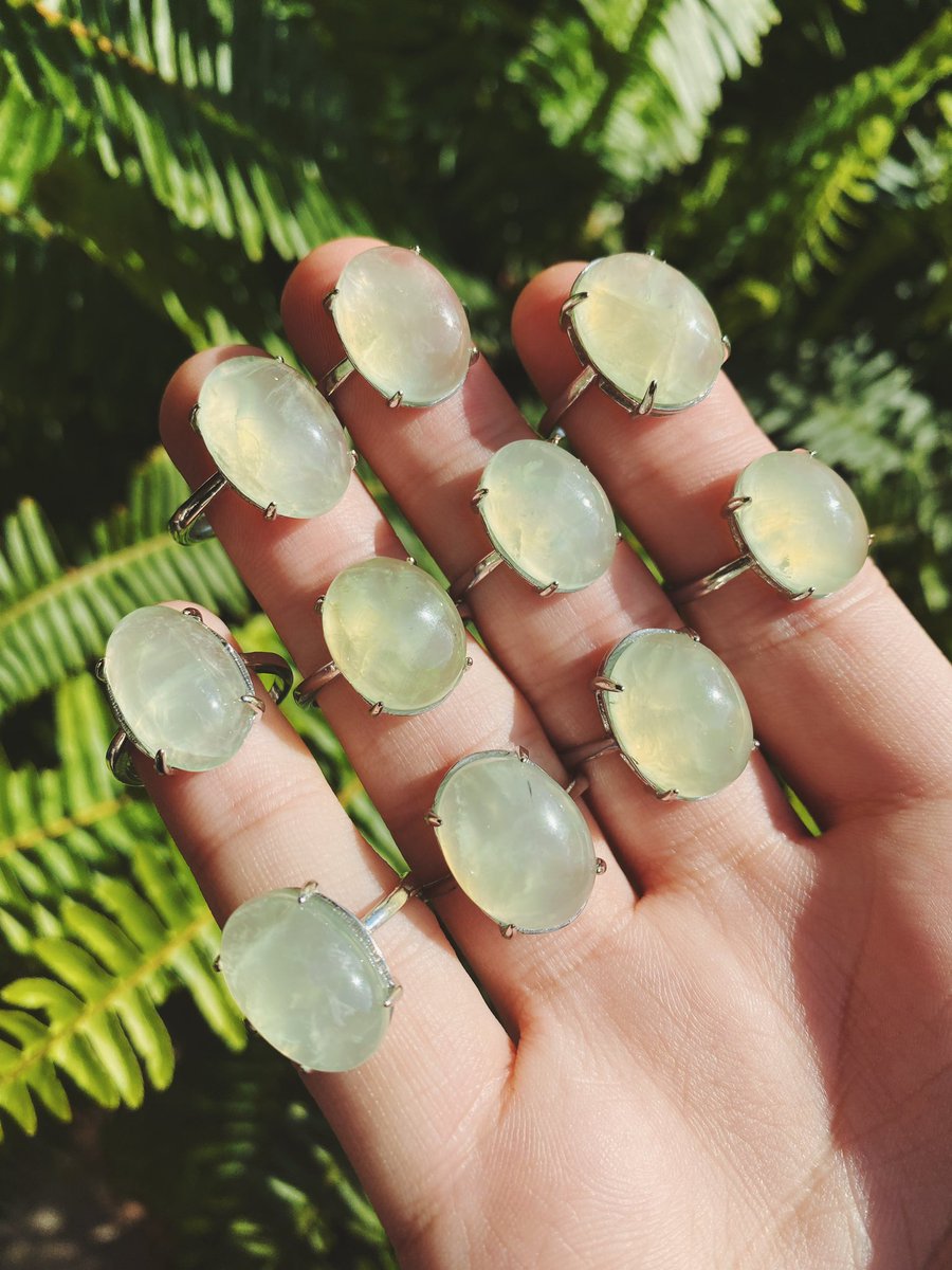 mycrystalearth's tweet photo. 💚💍 prehnite rings 💍💚
(silver plated &amp; adjustable) https://t.co/utRzwuEBSq