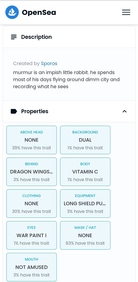 itlackey's tweet image. I've added a little flavor text to one of my favorite #Sporos

Everyone meet murmur!

I'm going to have a blast with this! Can't wait to see what everyone adds to their Sporos!!

#CharacterBuilder #NFTutility 
#worldbuilding #worldbuilder
#storyverse #NFTProject