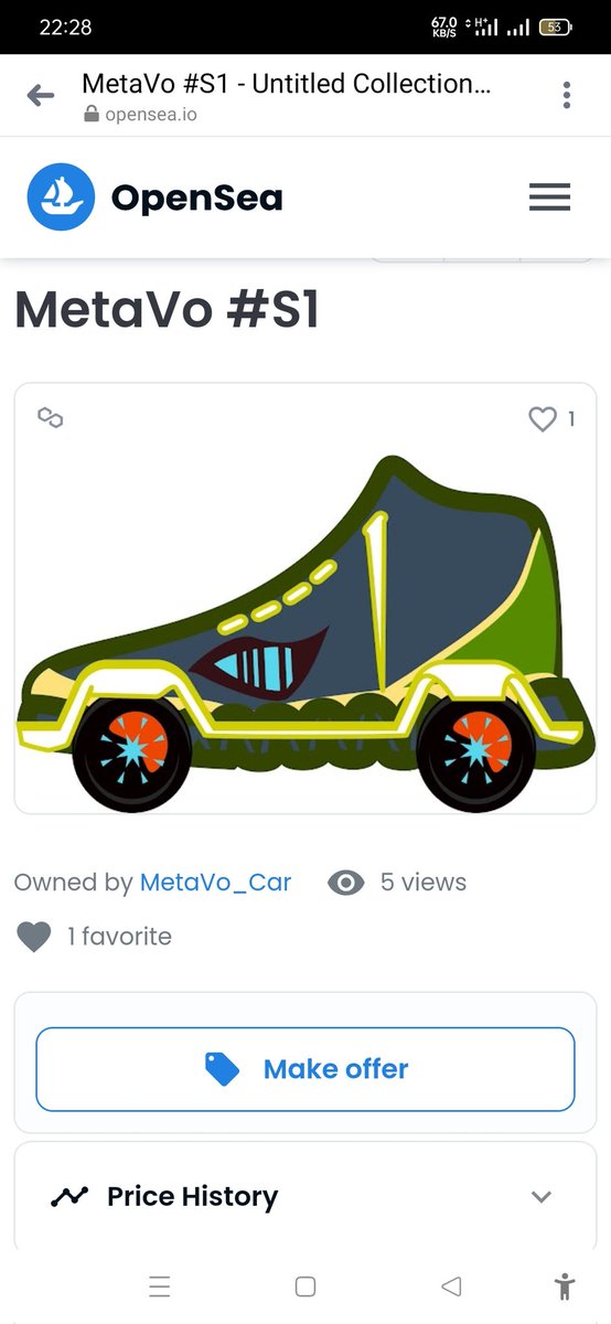 MetavoCar's tweet photo. Metaverse
Cars Metaverse here 
A brand of cars in the shapes of shoes
The first of its kind out of only 50 cars
#NFT #nftart #NFTCommunity #nftcollectors 
Link 
https://t.co/Oqs550xi5C https://t.co/CRamMJFKHA