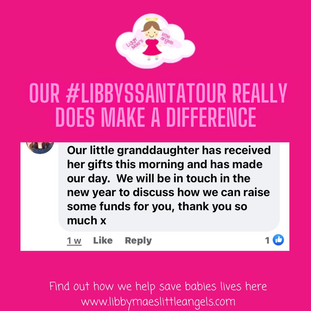 Every Christmas we go on #libbyssantatour and it’s lovely to receive messages from grateful families 💕💕