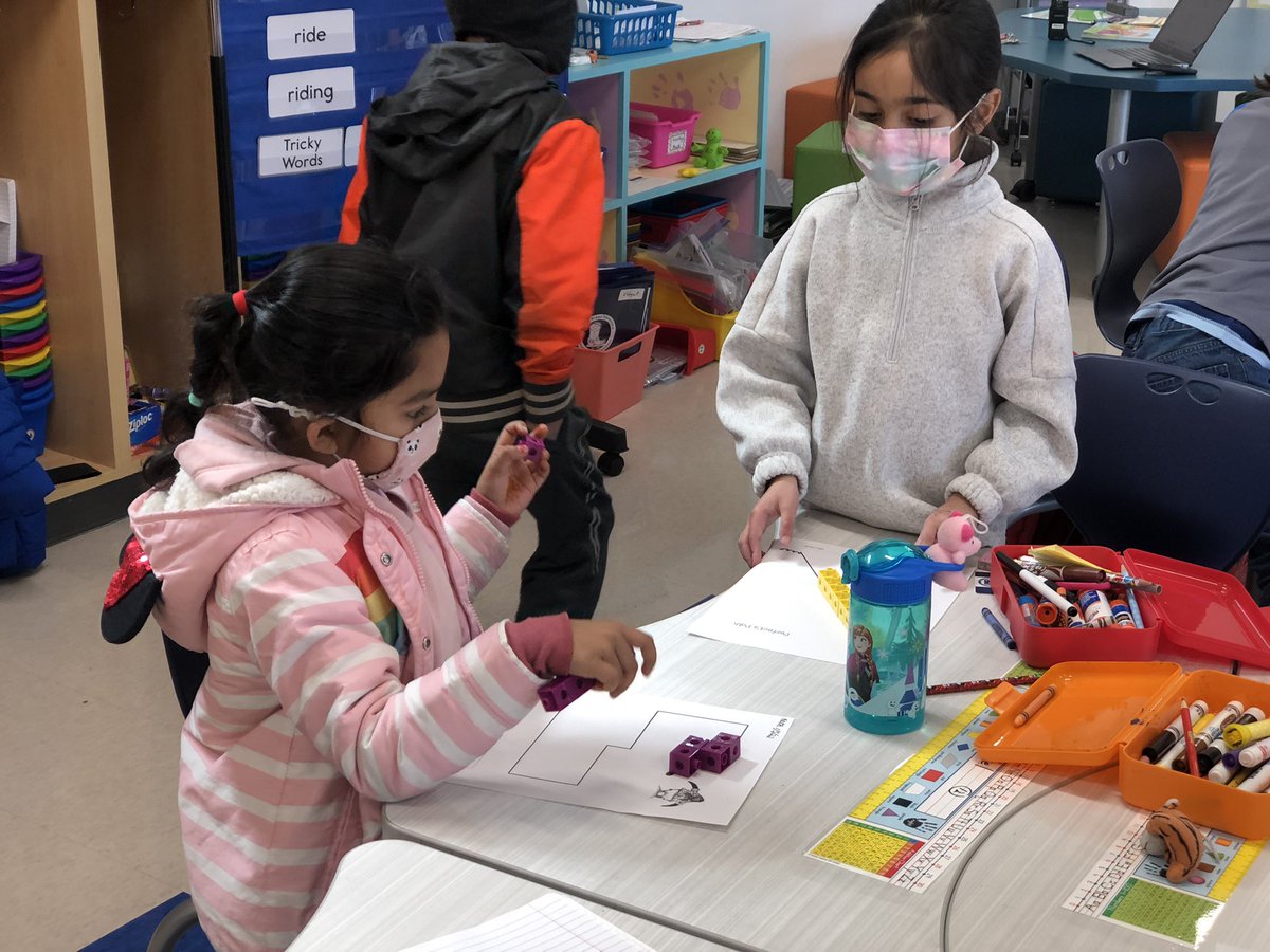AprilDawnRaney's tweet image. Firsties are hard at work with a Launch, Explore, Discuss activity, using manipulatives to measure Tacky’s path to the ocean. Love seeing the collaborative work and math talk of students as they try to solve the task together! @HickoryRidgeES #mathpartners #manipulatives