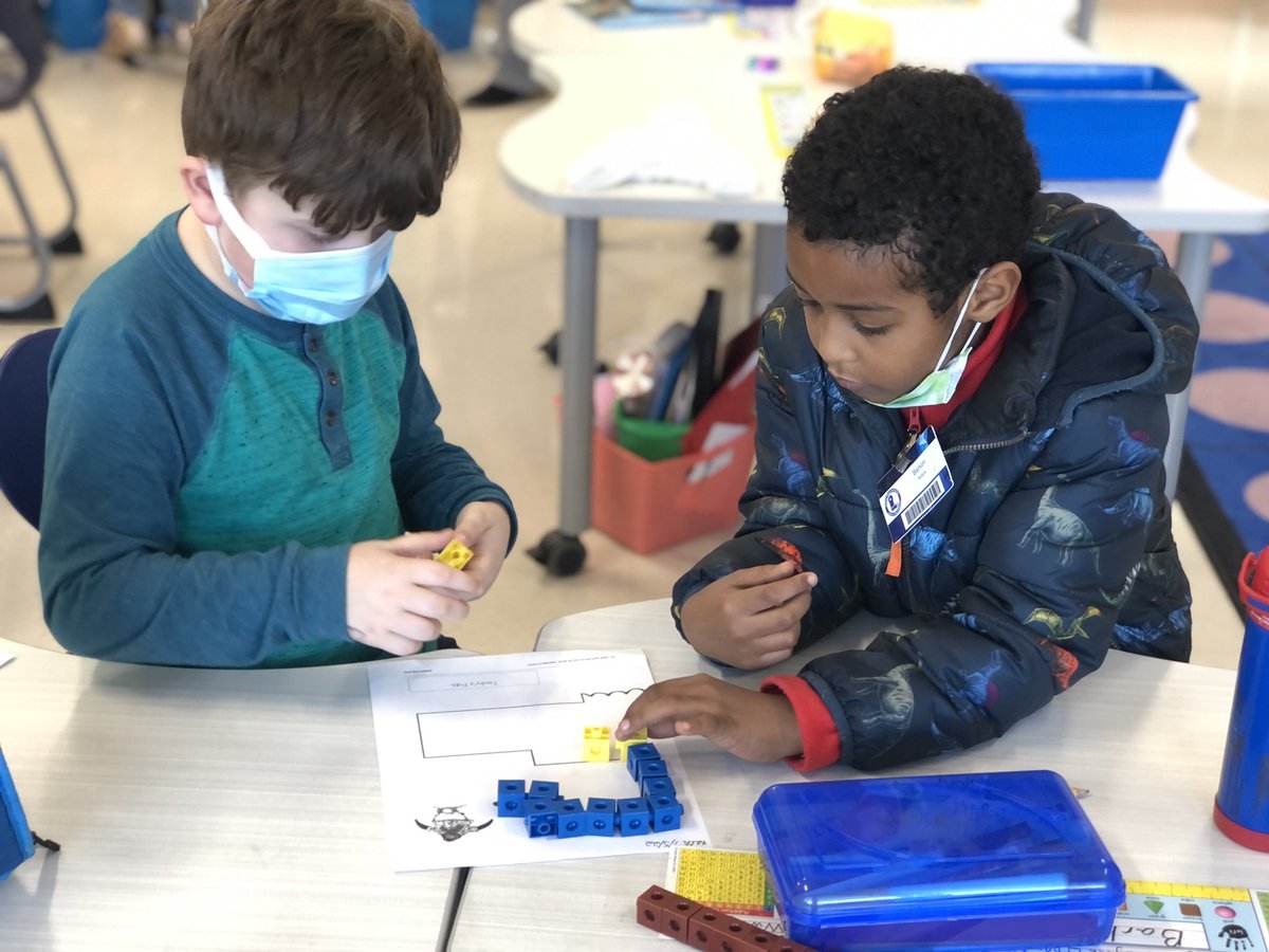 AprilDawnRaney's tweet image. Firsties are hard at work with a Launch, Explore, Discuss activity, using manipulatives to measure Tacky’s path to the ocean. Love seeing the collaborative work and math talk of students as they try to solve the task together! @HickoryRidgeES #mathpartners #manipulatives