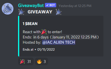 IncognitoAliens's tweet photo. The IAC are currently giving away one $BEAN to our holders - we will be hosting weekly giveaways alongside our takeover to reward our fellow #IncognitoAliens - - - https://t.co/IwIgY4FtoM
#ALGONFT #ALGOFAM #BEANMEUP https://t.co/2pIqu1lyKE