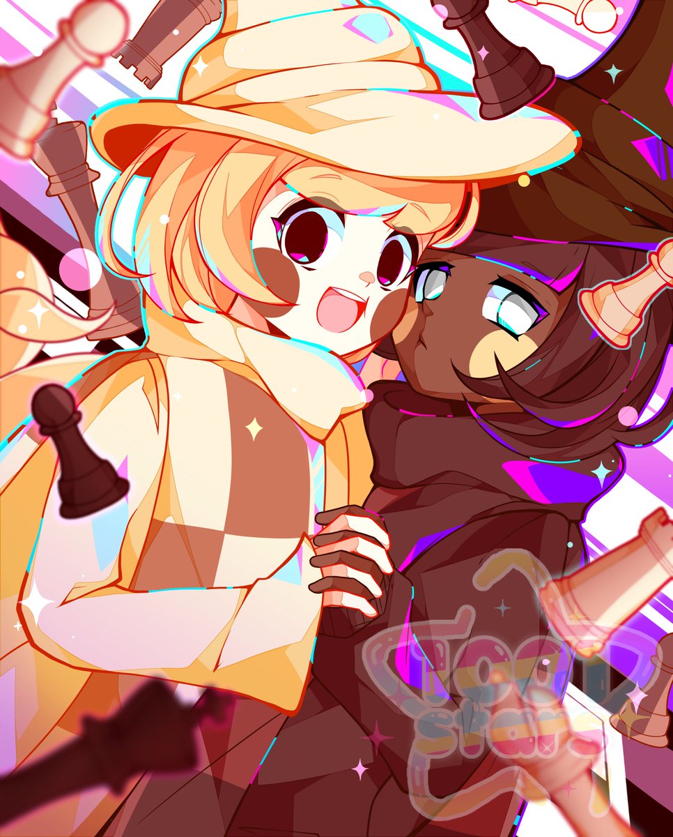 1001starsArt's tweet image. “Want to play chess? Hehe! Will you play chess with us?”
It’s Chess Choco Cookie! ♟ Love these two sm 🥺
.
.
.
.
Credits: Character is from Cookie Run Ovenbreak by Devsisters
#cookierun #chesschococookie #cookierunovenbreak