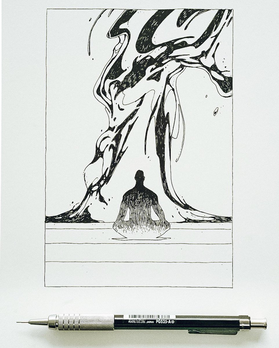 victormosquerar's tweet photo. Drawing traditionally sparks different kind of ideas because of the nature of the medium. This little drawing was the initial idea for “tranquility in chaos”✨ https://t.co/dfxTevwHly