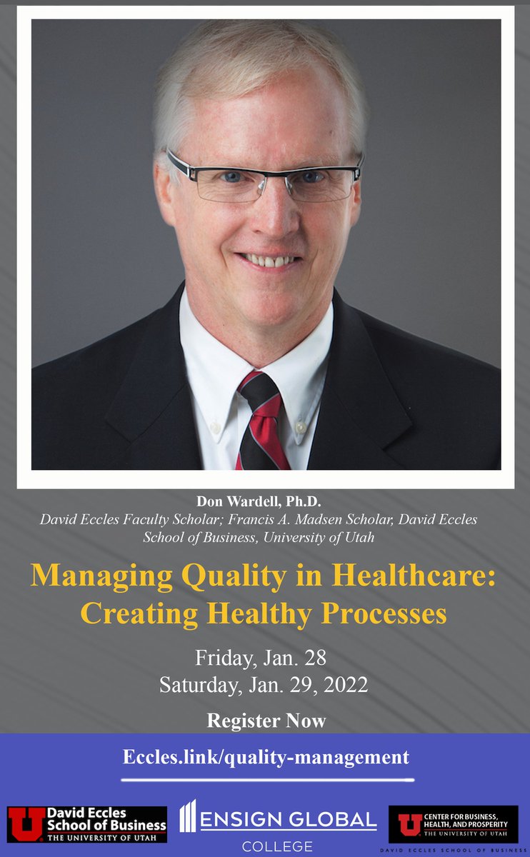 ensignglobalgh's tweet photo. Join us for this executive education course from January 28-29, 2022 to hone your quality management skills and learn from an experienced global expert in quality management.
The course is not to be missed. Learn more and register at: 
https://t.co/haDWev2wQP
#executiveeducation https://t.co/pHhPM6TATO
