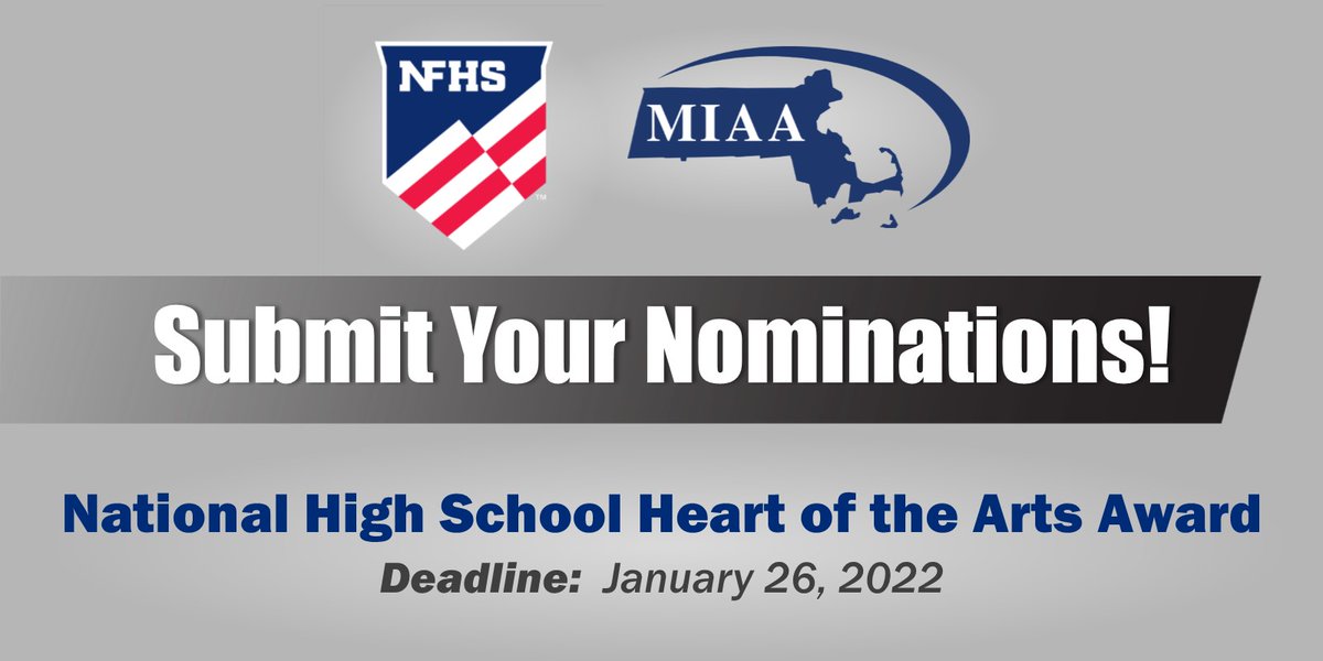 MIAA (@miaa033) on Twitter photo 💙This <a href="/NFHS_Org/">NFHS</a> award seeks to recognize individuals who exemplify the ideals of the positive HEART OF THE ARTS that represent the core mission of education-based activities.
Nominate TODAY 🔽
🔗ow.ly/wFoP50HmZ88
#OneTeamOneMIAA <a href="/MSAA_33/">MSAA</a> <a href="/sbryantMIAA/">sherry bryant</a> <a href="/Napa13/">Phil Napolitano</a> 💙This <a href="/NFHS_Org/">NFHS</a> award seeks to recognize individuals who exemplify the ideals of the positive HEART OF THE ARTS that represent the core mission of education-based activities.
Nominate TODAY 🔽
🔗ow.ly/wFoP50HmZ88
#OneTeamOneMIAA <a href="/MSAA_33/">MSAA</a> <a href="/sbryantMIAA/">sherry bryant</a> <a href="/Napa13/">Phil Napolitano</a>