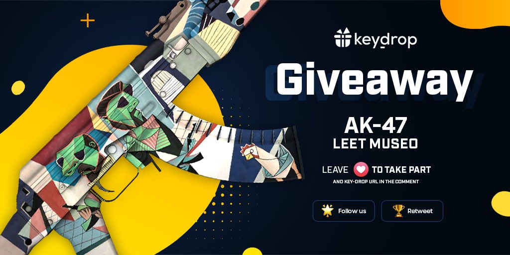keydropcom's tweet photo. Giveaway on AK-47 | Leet Museo 🎁

👊 Just leave ❤️ under the post!
🌟 Follow us!
🏆 Retweet!
 
⏰ Wait 24 hours!

#freeskins #csgoskinsgiveaway #csgoskinsfree #giveaway #airdrop #csgocases #csgocase #csgocommunity #csgoesport #skins #csgoskins #keydrop #keydropcom #csgo https://t.co/Nxug9aIKvR