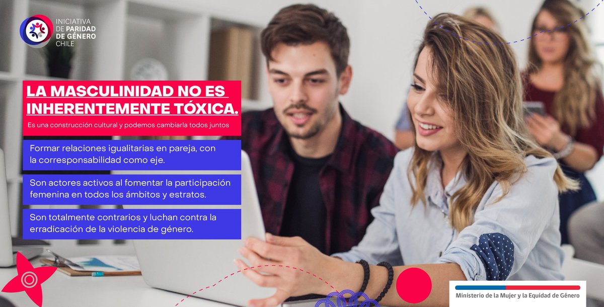 La Masculinidad no es inherentemente tóxica. Es una construcción cultural y podemos cambiarla todos juntos, cuestionando y erradicando los roles de género aprendidos. La masculinidad positiva o nueva masculinidad se da cuando los hombres: