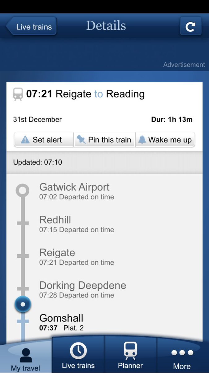 rail_andy's tweet photo. 31st December:
Work:
07:21 Reigate to Dorking Deepdene: On time.
18:39 Dorking Deepdene to Reigate: On time.
67 (Southern) on time
76 (GWR) on time
22 (Thameslink) on time
9 (SWR) on time
7 (Southeastern) On time
Overall (on time): 179.
Overall delay (Southern): 1 hour &amp; 21 https://t.co/wEkDXKUnuX