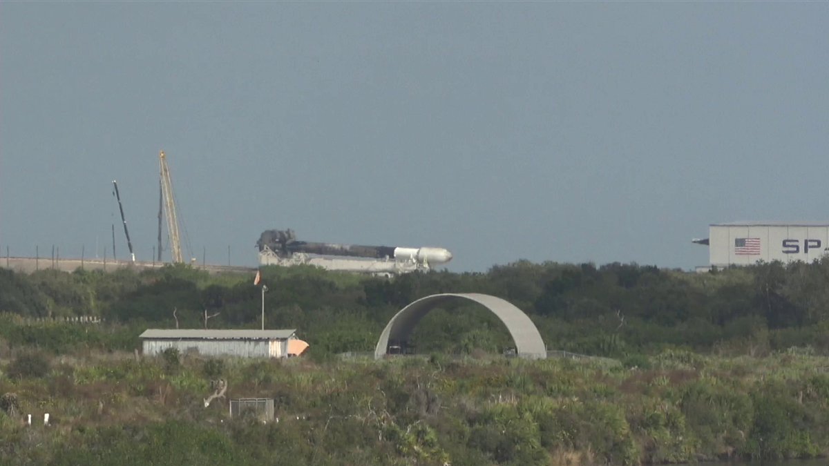 Rocket Start Ramp The Falcon 9 rocket is now climbing the ramp to launch pad 39A at the ...
