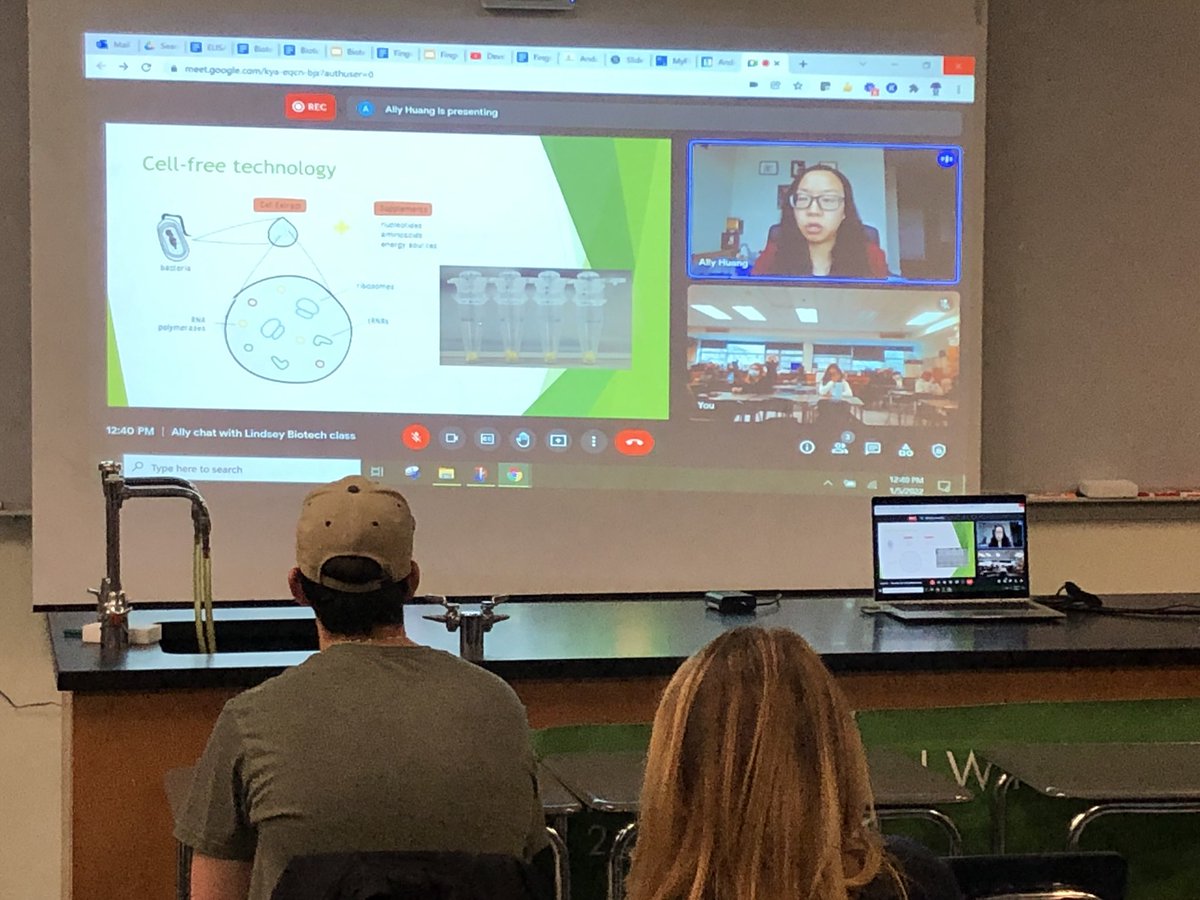 Biotech students really enjoyed meeting with <a href="/miniPCR/">miniPCR bio</a> <a href="/allyquot/">Ally Huang, PhD</a> about her career path that led her to <a href="/biobitsproject/">BioBits®</a> . Takeaways? Be flexible, make mistakes, do things not because it looks good, but because you enjoy them. 🧬🧫🧑‍🔬👊🏻 <a href="/AndoverHS_Princ/">Caitlin Brown</a>