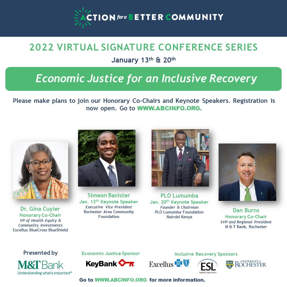 Economic Justice for an Inclusive Recovery is the theme for ABC's 2022 virtual conference. It starts next week! Registration and sponsorship info can be found at abcinfo.org