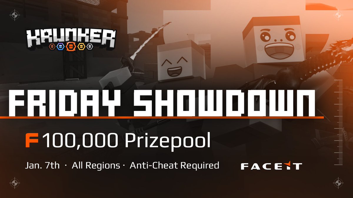 Join us this Friday for the first ever Friday Showdown!

🇪🇺 7pm CET fce.gg/EUTourney
🇺🇸 7pm ET fce.gg/NATourney
🇸🇬 7pm SST fce.gg/AsiaTourney
🇦🇺 7pm AEDT fce.gg/OCETourney
🇧🇷 7pm BST fce.gg/SATourney