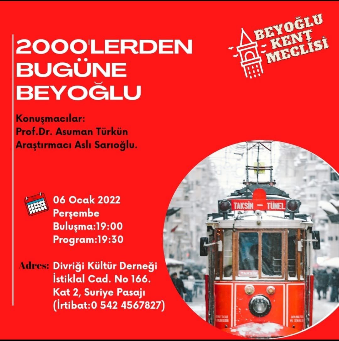Beyoğlu Kent Meclisi davet ediyor.