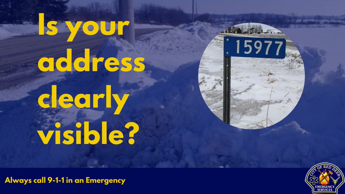 RedDeer911's tweet image. Knowing your location is one of the most important pieces of information we need.  You can also help us find you by making sure your address is CLEAR and VISIBLE. This can save valuable seconds in an emergency. 
#WhereAreYouWednesday #EverySecondCounts