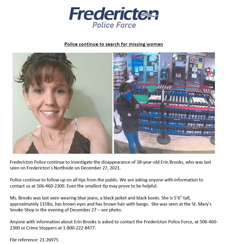 CityFredPolice's tweet photo. MISSING PERSON - ERIN BROOKS

File 21-26975

@CityFredPolice https://t.co/SocPovKZWO