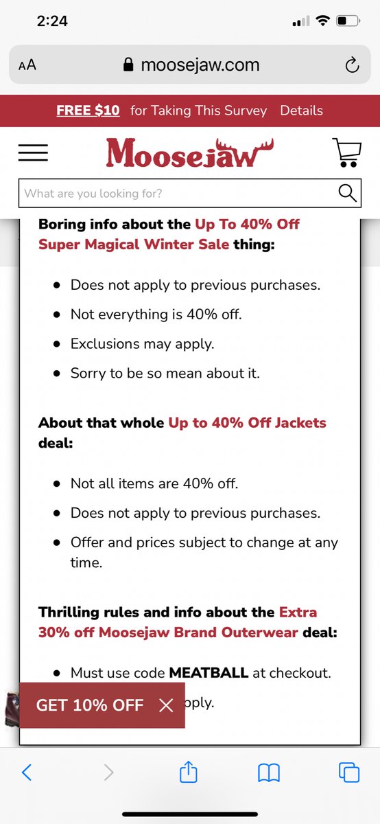 sarahtylermoore's tweet photo. @MoosejawMadness My sincerest compliments to your website copywriter. The Internet needs more sarcastic legalese 😂 https://t.co/nf8bCOFFkG