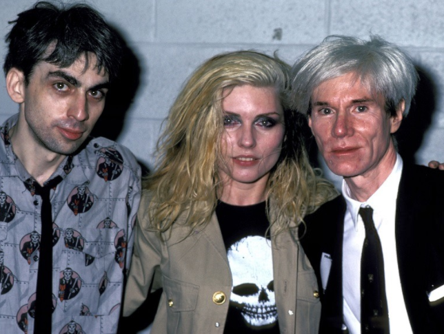 HAPPY BIRTHDAY CHRIS STEIN 
Debbie Harry and Chris Stein with Andy Warhol, chef Anthony Bourdain 