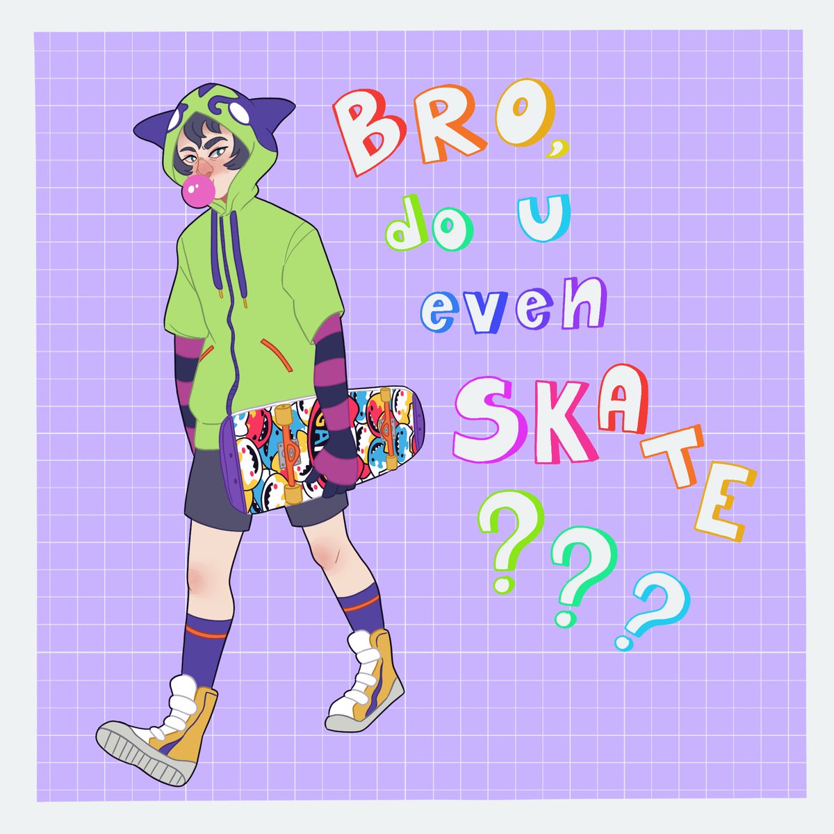 doodlesfromthe2's tweet photo. I'm never drawing a skateboard again #SK8THEINFINITY #sk8 https://t.co/GBsinJfmNo
