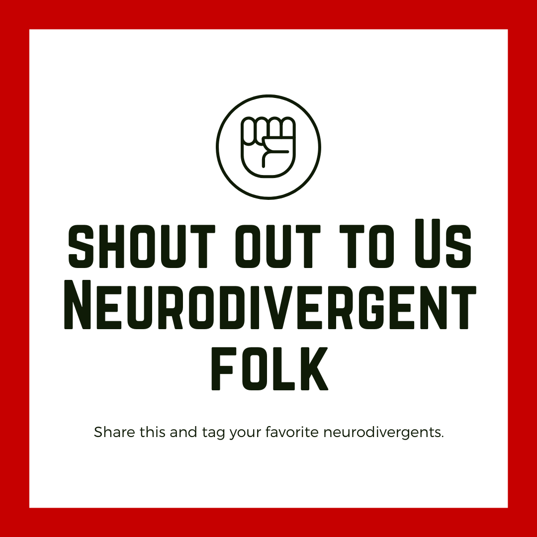 sanchia_org's tweet photo. Shout out to us neurodivergent folk! Share this and tag your favorite neurodivergents.
#LifeFantastic #TheseLivesMatter #Neurodiversity #Neurodivergent https://t.co/Sxwz0pRFzR