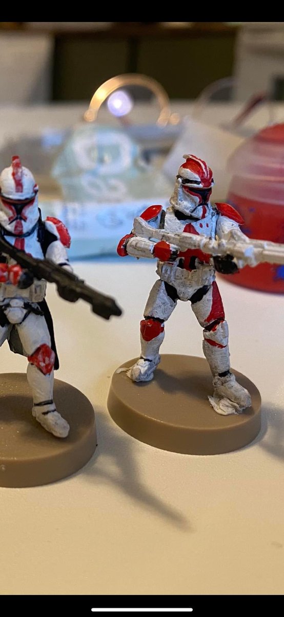 TTCDen's tweet photo. How it started vs. how it’s going now! Can’t wait to play some Legion on the channel! 😍 - Boone #starwars #legion #wargame #tabletop #BookofBobaFett https://t.co/f8yvtShzSs