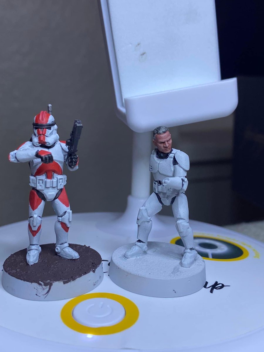 TTCDen's tweet photo. How it started vs. how it’s going now! Can’t wait to play some Legion on the channel! 😍 - Boone #starwars #legion #wargame #tabletop #BookofBobaFett https://t.co/f8yvtShzSs
