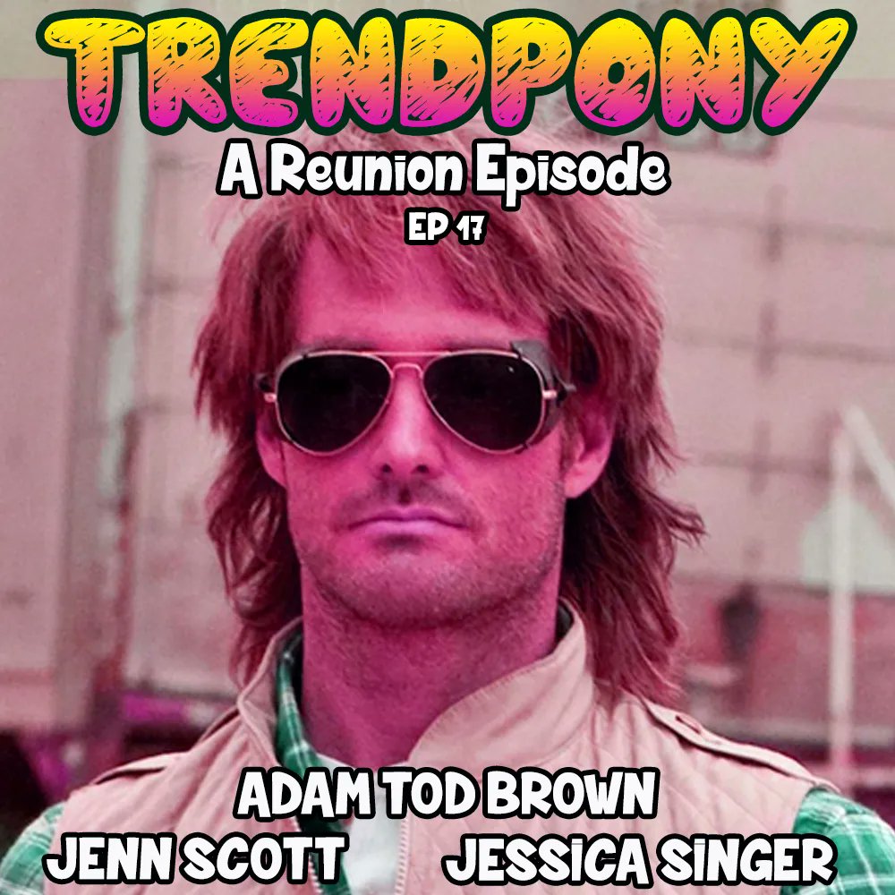 YouDontPod's tweet photo. GET INTO IT, YUH. TRENDPONY REUNION!! @jessica420bro is back and @adamtodbrown and @meatjenn can't wait to make her mad. Get our first recommendations of 2022 at https://t.co/pCHLBlsLrn and https://t.co/yzjWG5XH15! #trendpony #unpops #macgruber #dojacat https://t.co/s6NyIu0eze