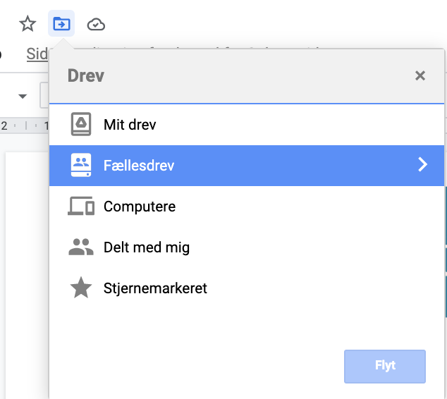 Findes der et eller andet i Google Drive/Docs/Sheets, hvor man kan flytte dokumenter smartere? Fx. noget søgefunktion på mapper?

Der er sygt mange klik...