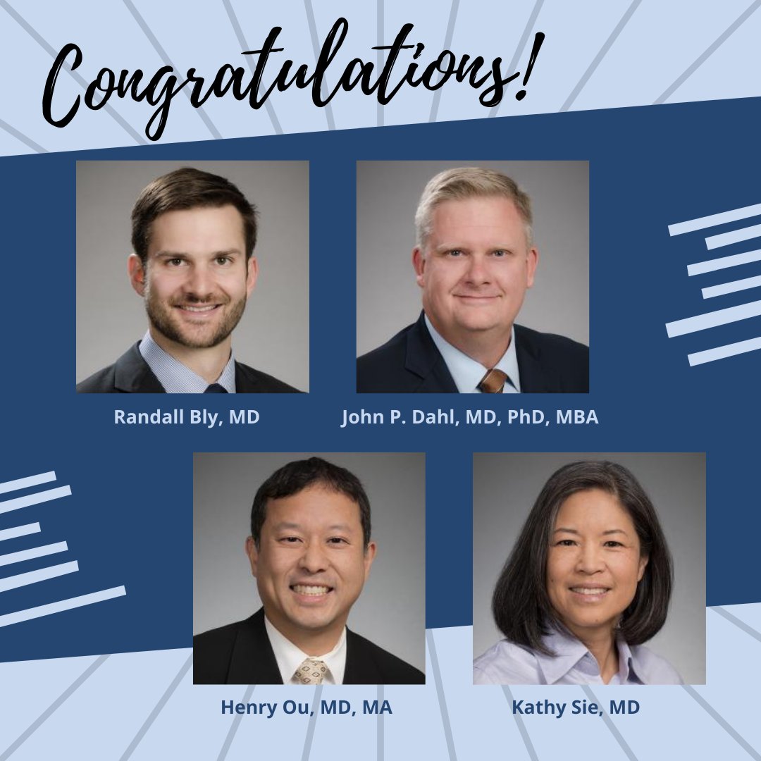 Congrats to Drs. Randal Bly, Jake Dahl, Henry Ou and Kathy Sie for being a part of the inaugural class to achieve the Complex Pediatric Otolaryngology Certification from the #ABOHNS 🌟👏

ow.ly/2jIh50HnXGN

#otolaryngology  #pediatricsurgeon #uwmedicine #excellence #goals