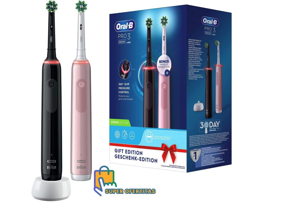 SuperOfertitas's tweet photo. Oral-B PRO 3 Cepillos de Dientes Eléctricos (Pack de 2) 

💥OFERTA #AMAZON 💥

👉 https://t.co/KMAW70T7ny

❌Precio Antes = 99,95€
✅Precio Ahora =59,99€
🤑Ahorras 39,96€ (40%)

#Chollos #Ofertas #Gangas #súperofertas #superofertitas https://t.co/XSX4cLdzNY