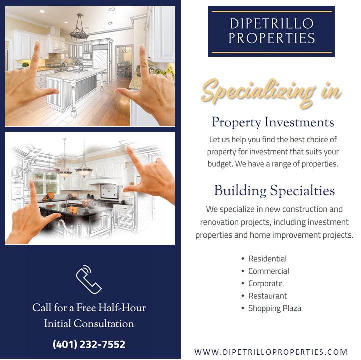 CraigDiPetrillo's tweet photo. From residential &amp; commercial remodeling needs, to investment property guidance, to restaurant &amp; corporate renovations ~ we're here for all your needs. 
(401) 232-7552 | https://t.co/qD8GlfcbKU
.
.
.
#RENO #renovation #remodel #remodeling #propertyinvestment https://t.co/tjnZOgj32h