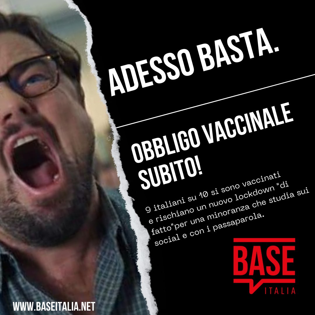 Bene #obbligo ma andava previsto per tutti e da subito. 
Una Lega compatta e in fila dietro ai #novax non può ricattare un intero paese e depotenziare misure già tardive. ##obbligovaccinale