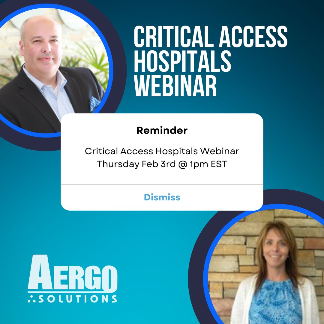aergosolutions's tweet photo. Reminder: On February 3rd, we will be hosting our free webinar "Mastering Critical Access Hospitals Revenue Cycle In 2022". Reserve your spot today 
https://t.co/otP7JUX4IC
#webinar #hospitals #revenuecycle #healthcare https://t.co/k9ELnLM54a