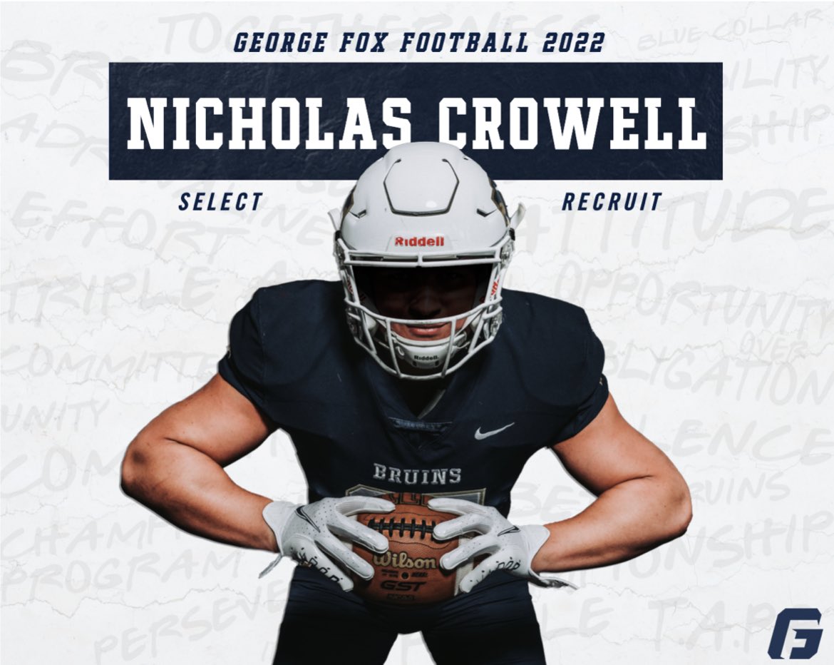 NickCrowell12's tweet photo. I am blessed to have received an offer from George Fox University! @FL_Ftball @coachjimvert https://t.co/VhDmoOIra1