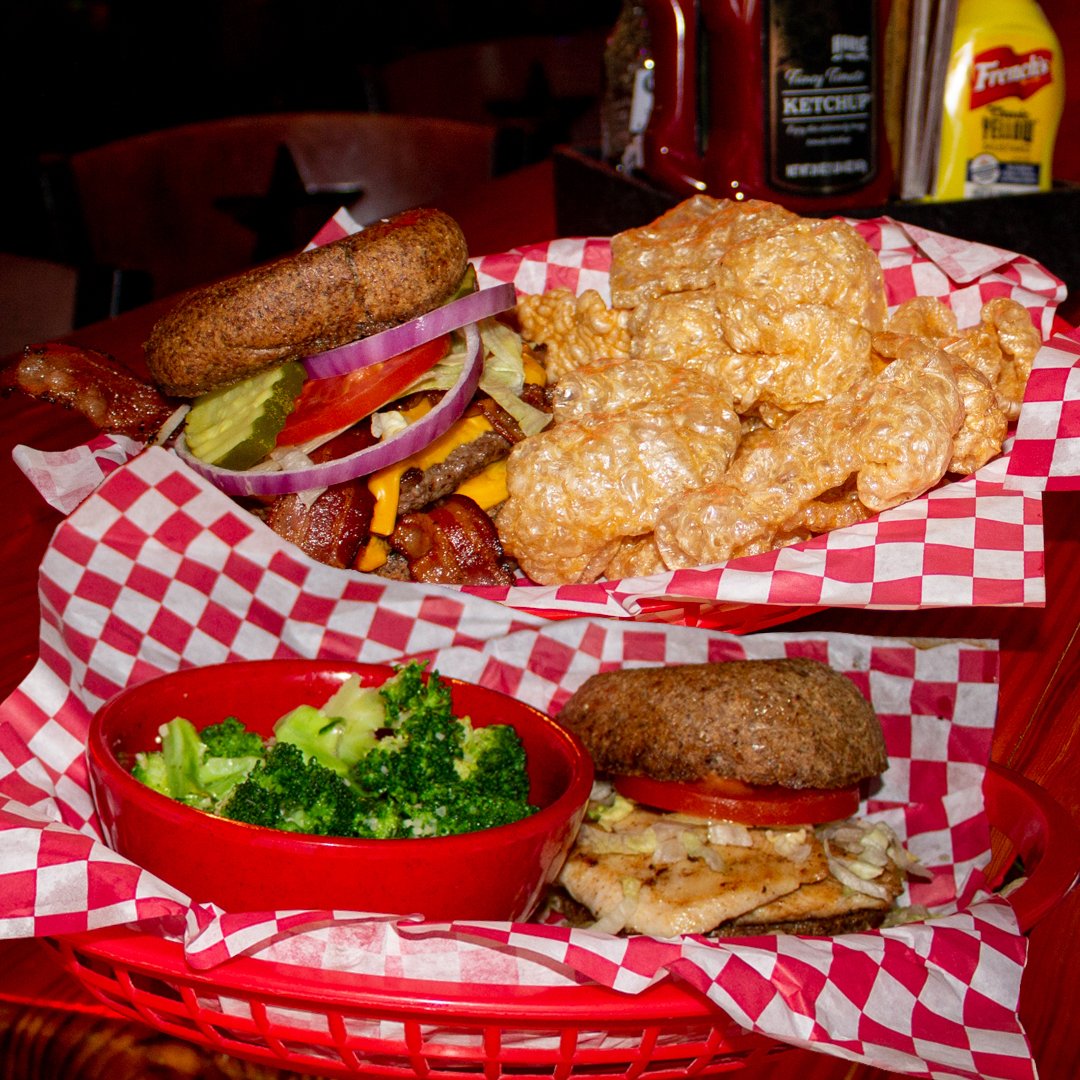 CaprockCafe's tweet photo. We've got several ways to celebrate National Keto Day! Try our low-carb UnBun on your sandwich or burger! You can also pair your entree with our Down & Dirty broccoli for a Keto friendly side option!
#NationalKetoDay #LowCard #KetoLubbock https://t.co/KLQoEp2FUF