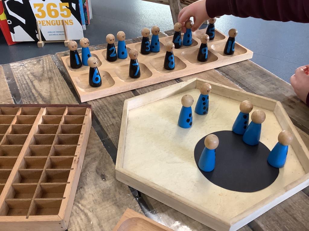 MrsAEYFS's tweet photo. The difference when you provide a range of open-ended resources rather than a ‘task’. This pupil placed the peg dolls in the ten frame (one per sq) but then found their ‘sister’. She was counting, sorting and grouping them whilst telling a narrative from her imagination. https://t.co/6zPQW6qoKn