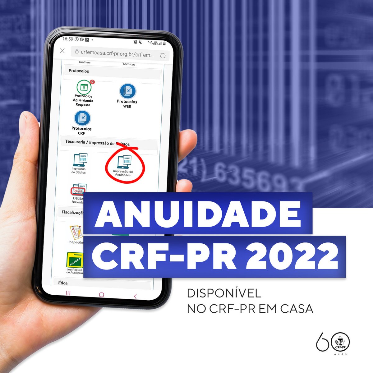 ANUIDADE 2022 já está disponível. Valor não terá reajuste!

Confira mais detalhes em: bit.ly/3eSYZ9N