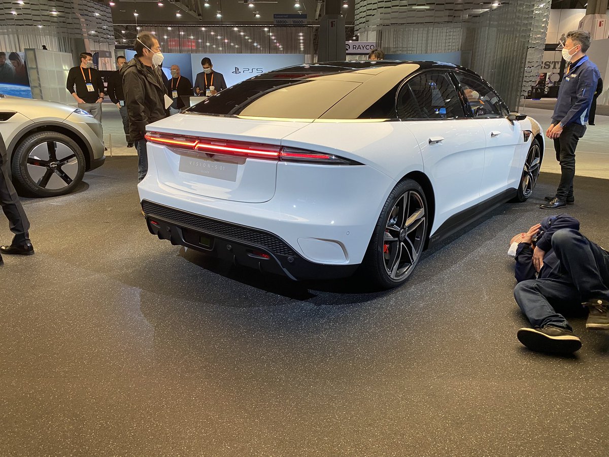 Darkcloud25's tweet photo. Sony Vision S prototype Cars are looking pretty slick especially now with the launch of Sony Mobility Ink company. I’m super excited to see the future #SonyCES #SonyVisions #SonyMobility https://t.co/POyywQvt6v