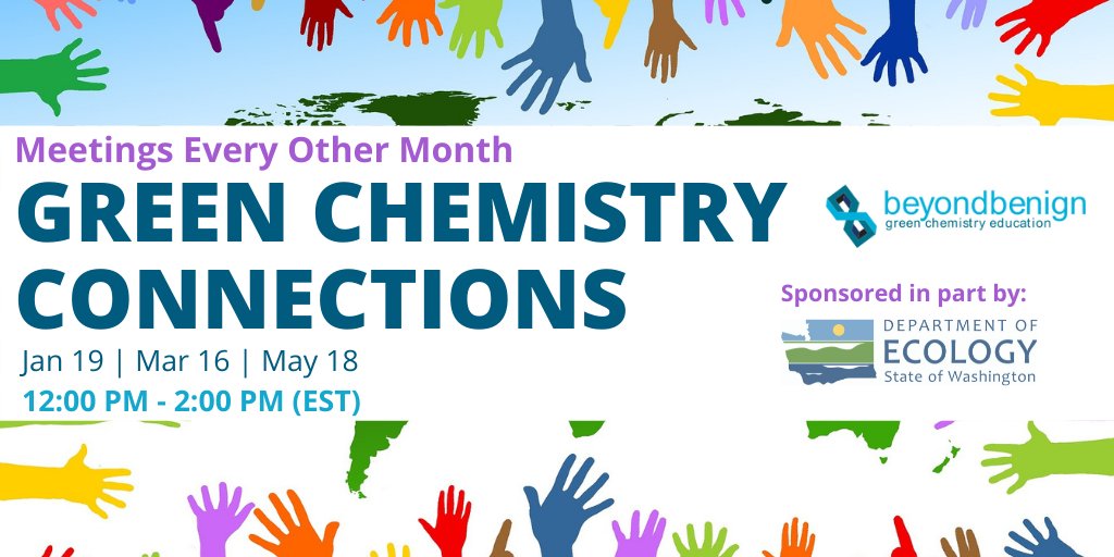 Mark your calendars! The first #GCConnections meetup of 2022 is on Jan 19. Join us for this fun &amp; free event to network with your peers and learn from experts about #GreenChemistry education. Register and learn more here: ow.ly/PuBq50Hnc6T