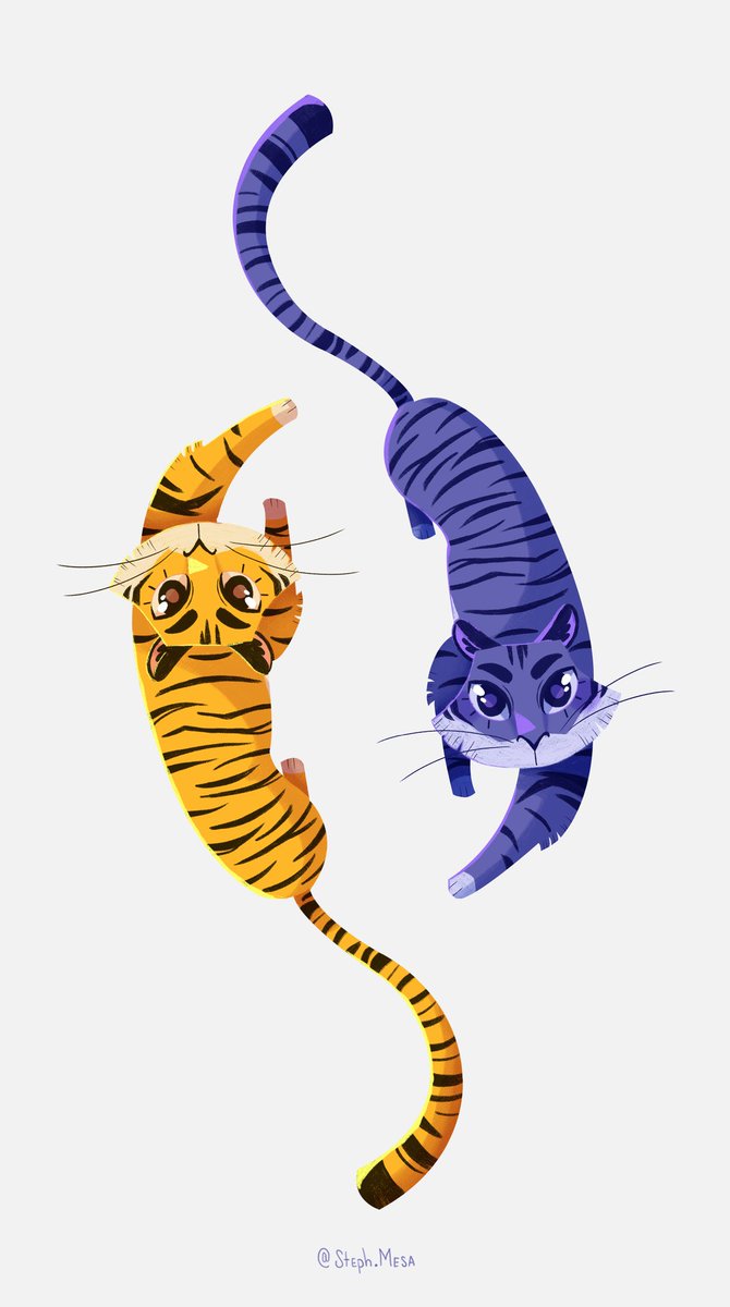 steph_mesa's tweet image. Happy tiger&apos;s year 💜 #pantone2022 #illustration
