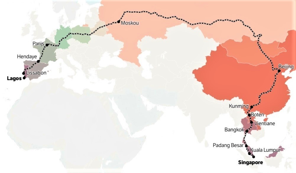JohanBakker14's tweet photo. Longest train journey: Lagos - Singapore #LifeGoals2022 https://t.co/pUWemNuObm