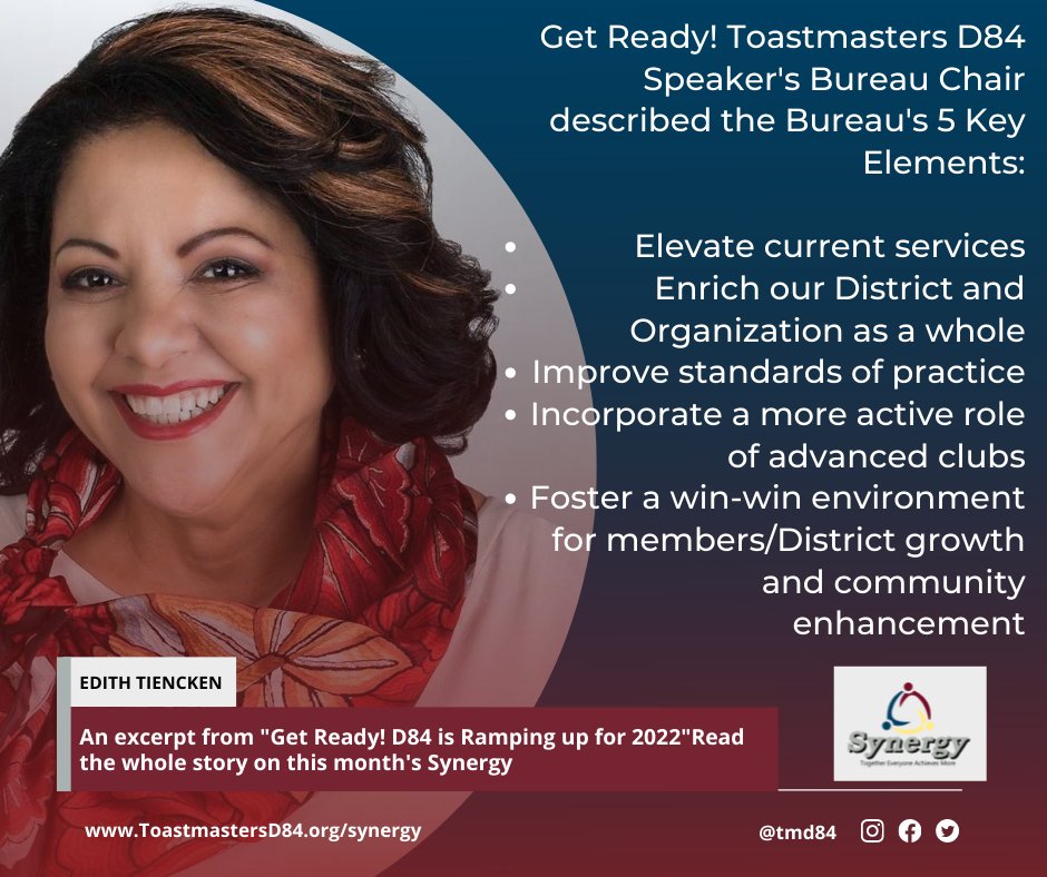tm_d84's tweet photo. Get ready D84 because our Speakers Bureau Chair. Edith Tiencken is on 🔥 and she's igniting all her passion into a new and dynamic...https://t.co/MsqGdjA0q6
#tmd84 #communication #leadership #speakersbureau #missionstatement #support #RISEintoSuccess #talentpromotion #selection https://t.co/ZLWyOQ11Yz