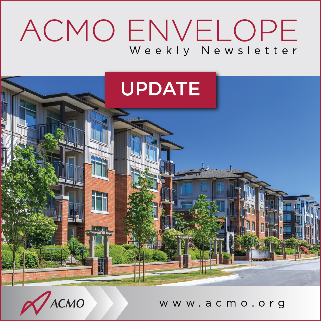 ACMO_org's tweet photo. In this week's edition: ACMO Membership Renewal, Proposed Permanent Changes to Enable Virtual Processes, Guideline for Conducting Reserve Fund Studies, Closing Condo Amenities, and more. Read all about it here https://t.co/RX5m7aN524
#ACMOnews #ACMOupdate #CondoLife https://t.co/ccLLpADKa3