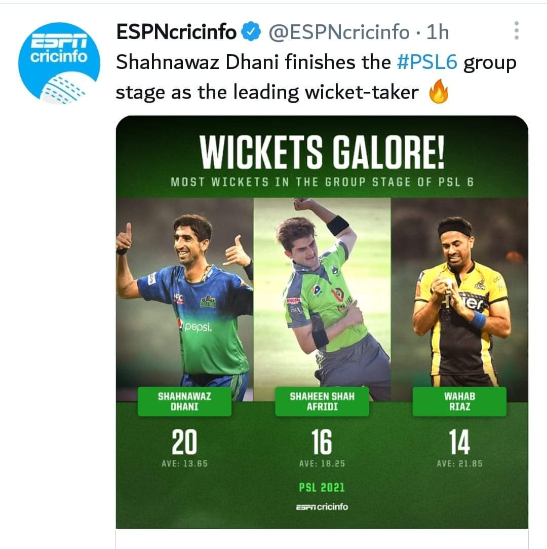 kamranalidahani's tweet photo. This is why @ShahnawazDahani deserves emerging palyer of the year award:
Higest wicket-taker Psl2021. 
Emerging player Psl2021 .
won Multan sultan Psl Trophy. 
leading wicket-taker in National T20-cup.
Best figures Vs westdies in International match. 
#emergingplayeroftheyear. https://t.co/zrsfTywOP5
