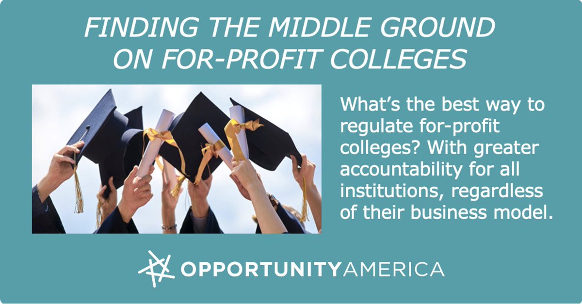As @USEdGov begins rulemaking on #forprofitcolleges, a new report proposes a middle-ground approach – a consensual policy proposal from a group of for-profit skeptics &amp; defenders. Read the report, bit.ly/3lufpJI. Register for a panel discussion,  bit.ly/31wG2Xy